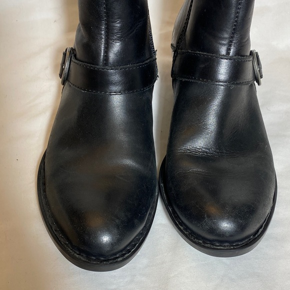 Born Black Leather Ankle Boots with Decorative Buckles - Women-8 - Picture 5 of 13